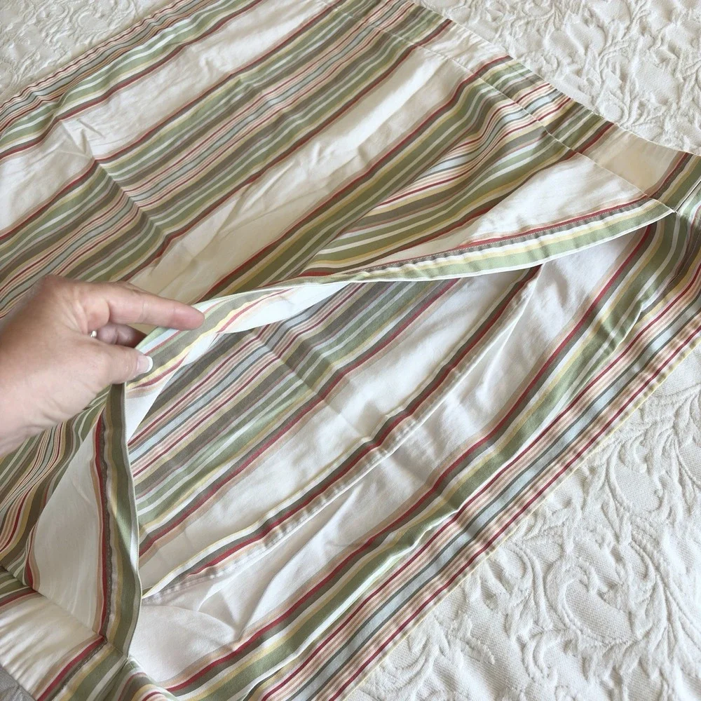 POTTERY BARN Striped 100% Organic Cotton Sham Euro 1 Pillow Cover Portugal